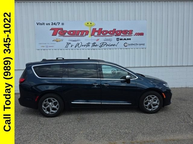 2023 Chrysler Pacifica Limited in Blue — front three-quarter view